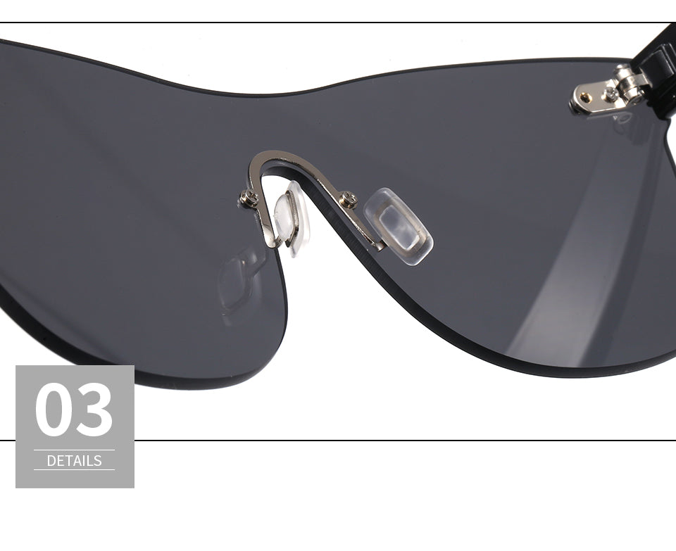 Trendy Rimless Mirrored One Piece Lens Lay-Lay Reflective  display picture 1