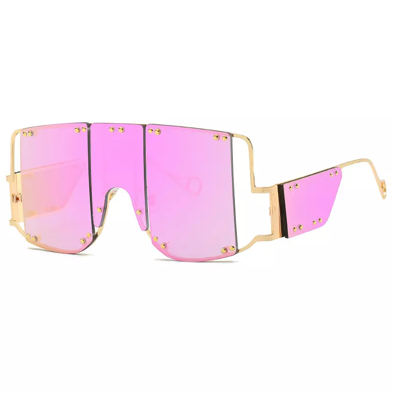 Oversized Sunglasses Women, Metal Square Sunglasses for Men