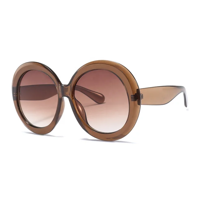 Retro oversized top round sunglasses
