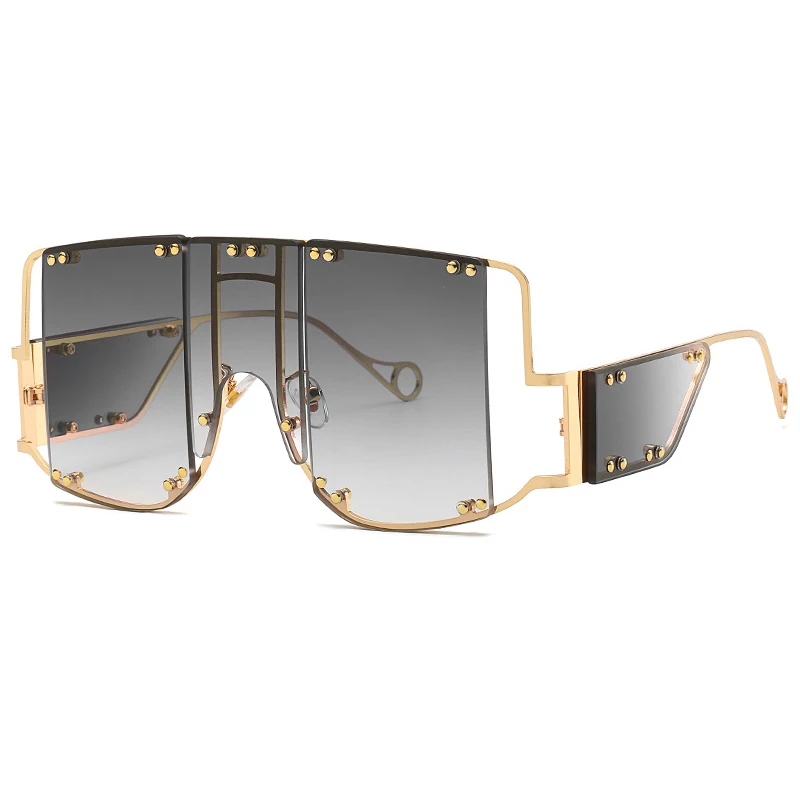 Oversized Sunglasses Women, Metal Square Sunglasses for Men  display picture 1