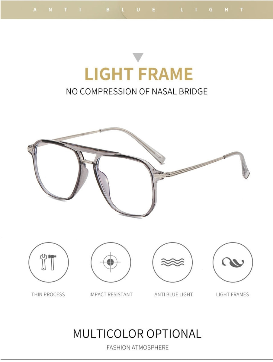 Oversized aviator glasses clear discount