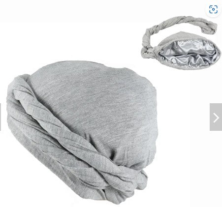 Two 2 Pcs Stretch Mens Vintage Twist Head Wrap Satin Lined Adjustable Turban Scarf Tie for Dome Wave Cap for Hair - Zuna Brand Eyewear