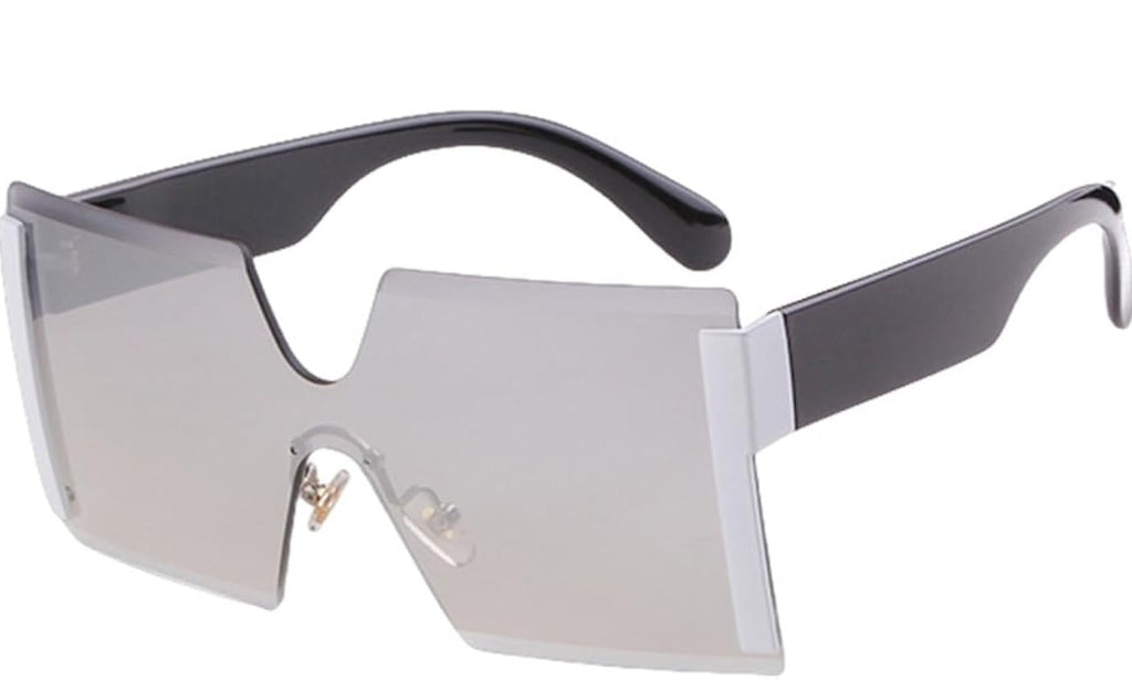 Trendy Square Rimless Sunglasses for Women Oversized Designer Style UV Protection Fashion Rectangle Kendall Sunglasses - Zuna Eyewear Boutique