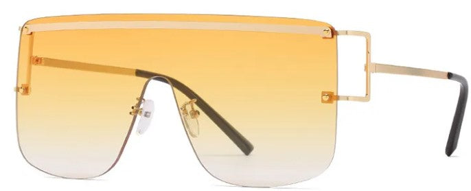 Rimless Designer Oversized Sunglasses Women Trendy One Piece Lens Unisex UV400 Gradient Cardi Shades - Zuna Brand Eyewear