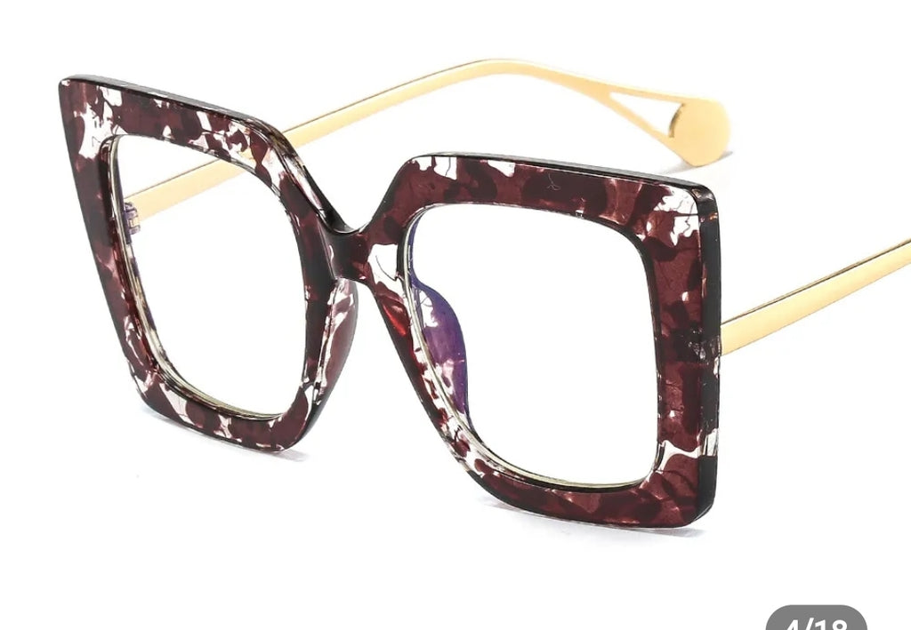 Stylish Thick Oversized Square Blue Light Blocking Tonya Glasses for Women 100% UV400 Protection - Zuna Brand Eyewear