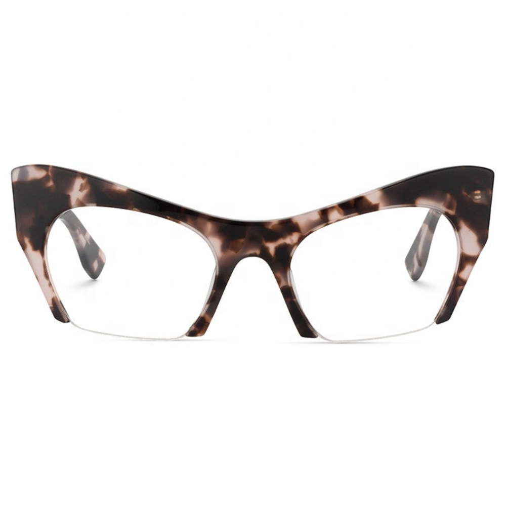 Stylish Semi-rimless Cat Eye Blue Light Blocking Naomi Glasses for Women - Zuna Brand Eyewear