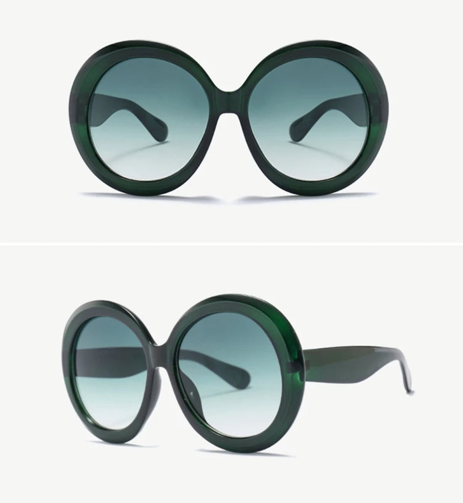 Vintage Round Oversized  for Women Classic Retro Jackie O Designer Laila Sunglasses - Zuna Eyewear Boutique