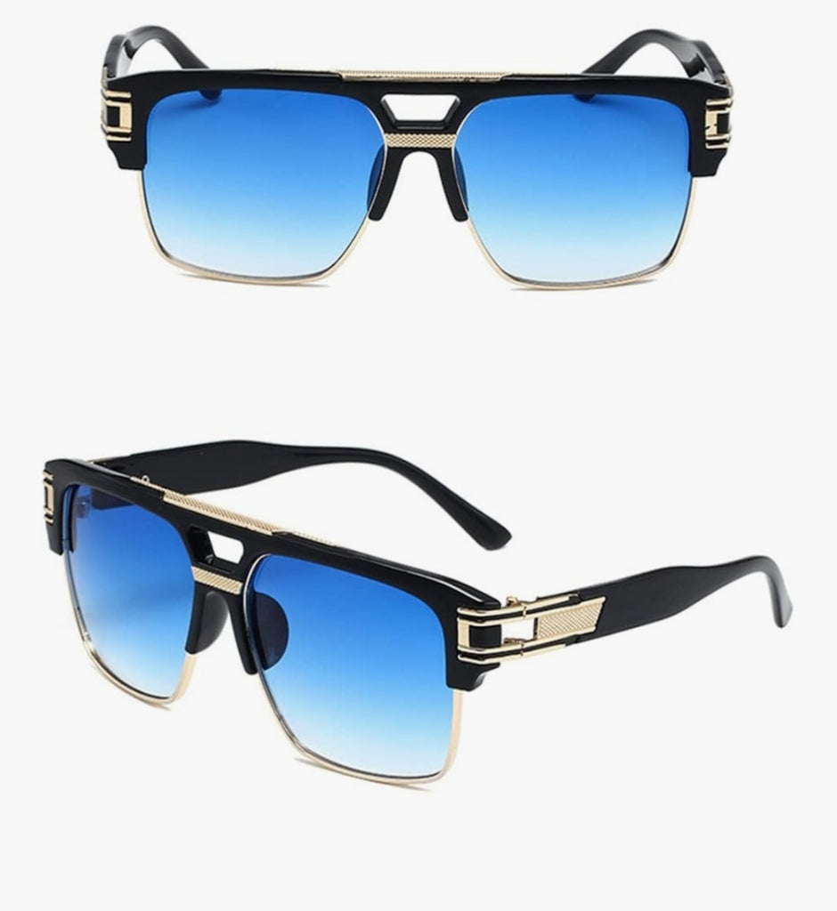 rapper goggles Retro Vintage 80s 90s Classic Pimp Rapper Gangsta Men's Victor Sunglasses, C5 Mirrored / One Size
