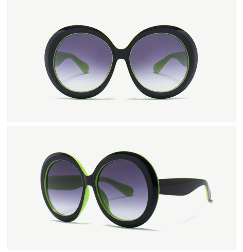 Vintage Round Oversized  for Women Classic Retro Jackie O Designer Laila Sunglasses - Zuna Eyewear Boutique