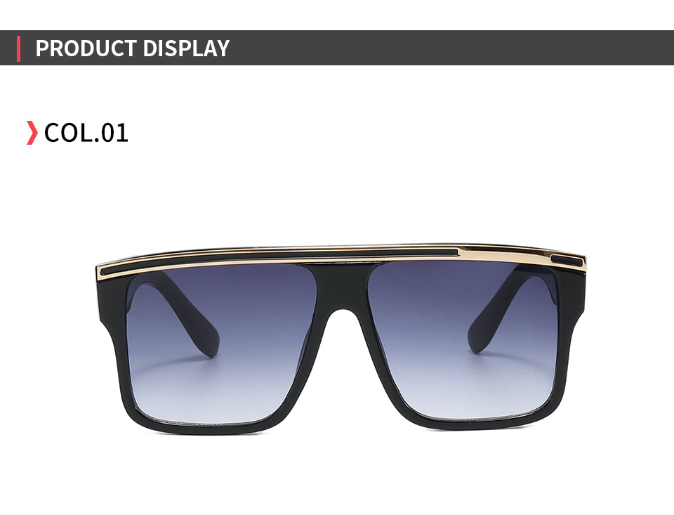 Square Big Thick Frame Flat Top Mirrored Sunnies Quan Shades - Zuna Brand Eyewear
