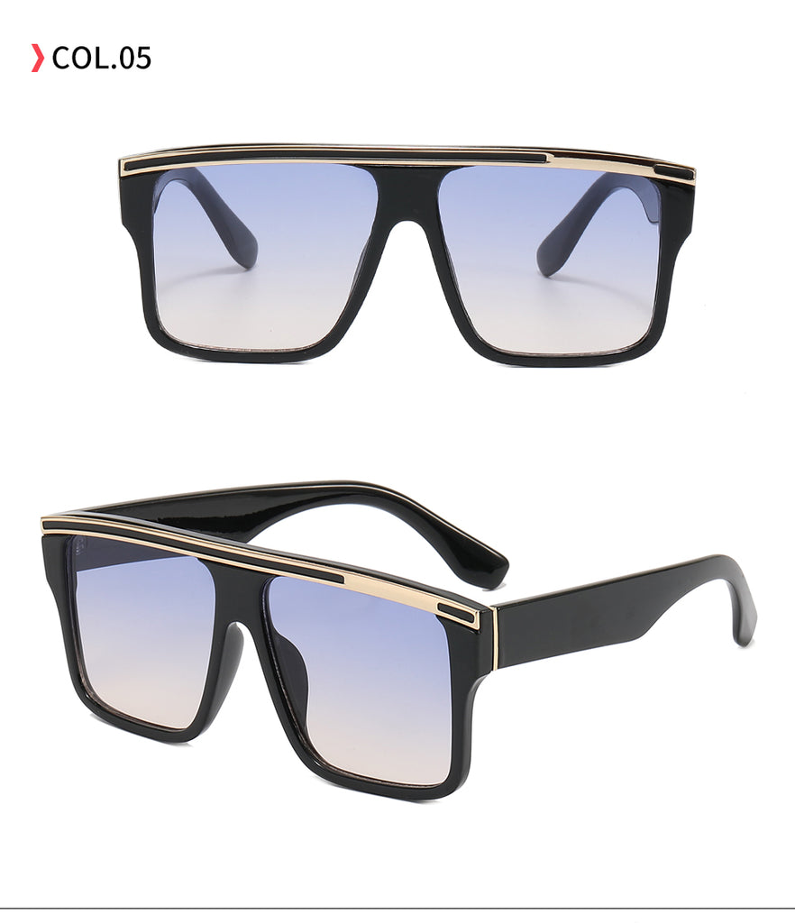 Square Big Thick Frame Flat Top Mirrored Sunnies Quan Shades - Zuna Brand Eyewear