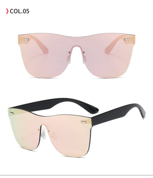 Trendy Rimless Mirrored One Piece Lens Sunglasses UV400 Protection Rimless Mirror Sunglasses Women Men Trendy Square One Piece  main image 4