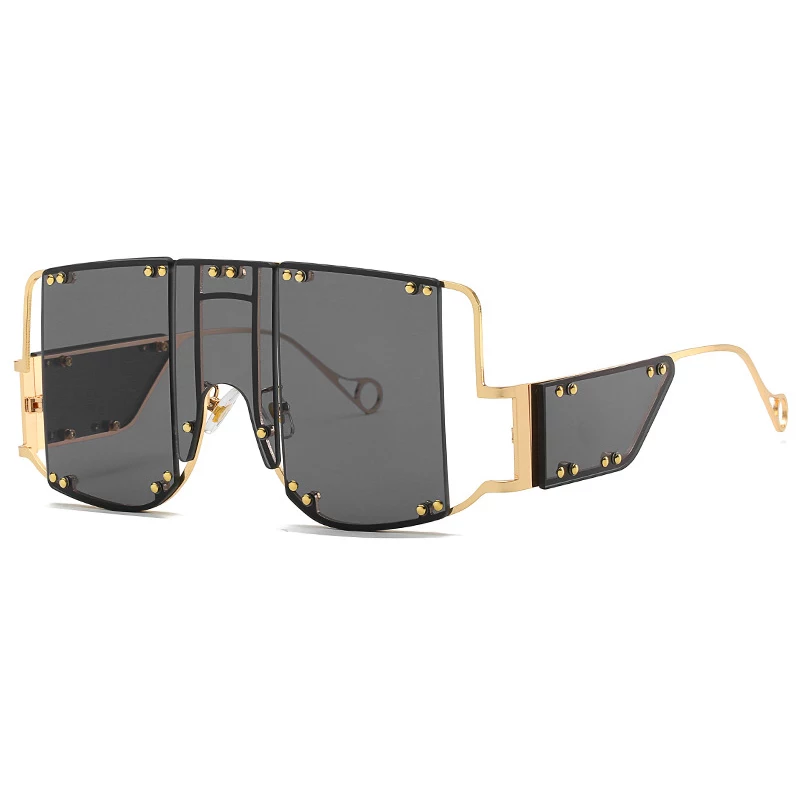 Oversized Sunglasses Womens, Metal Square Sunglasses for Men, Retro Big Mya Sunglasses - Zuna Brand Eyewear