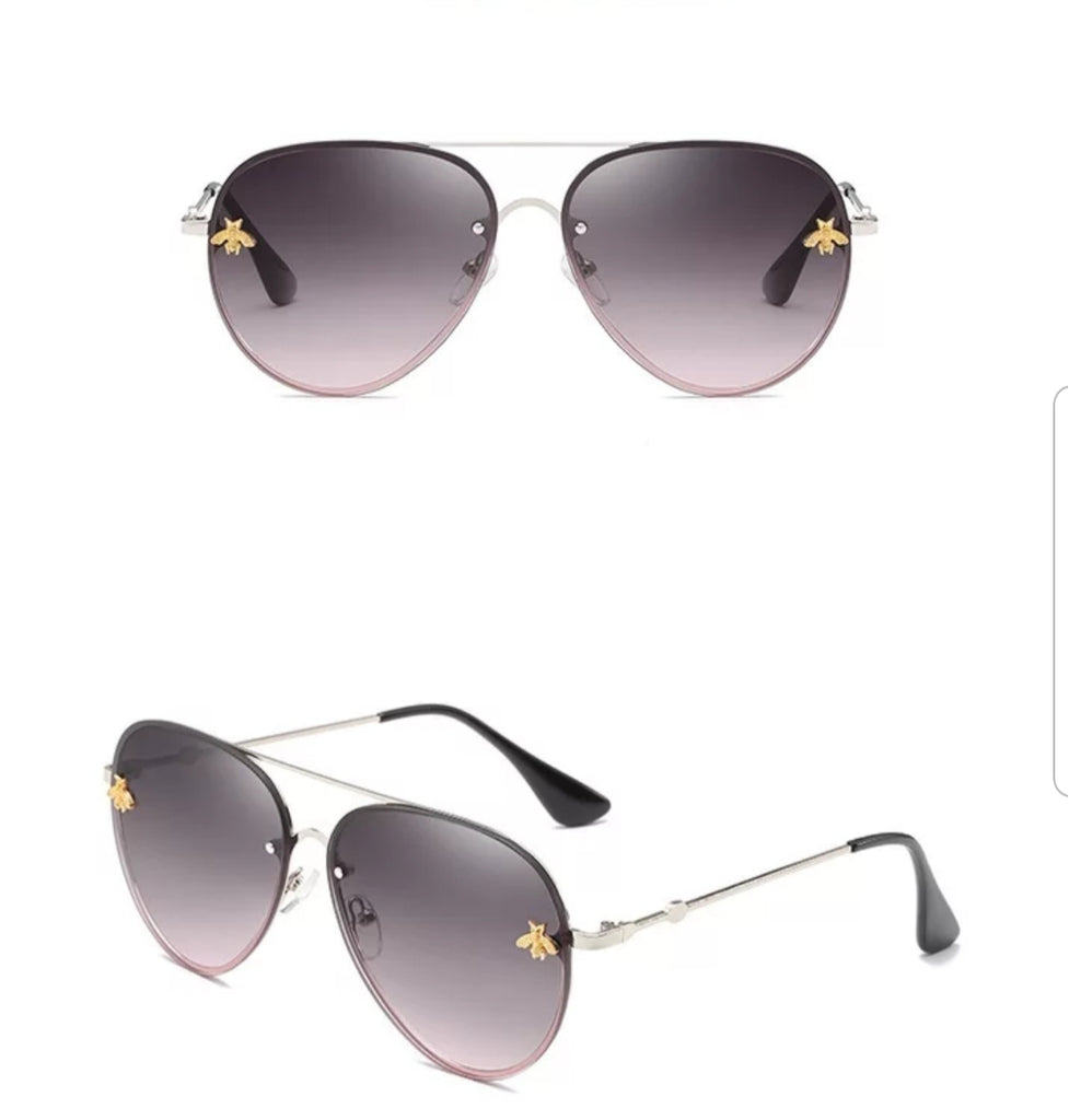 Bee Aviators Rimless Pilot Style Sun glasses Shades Men's Polarized Driving Sunglasses - Zuna Brand Eyewear