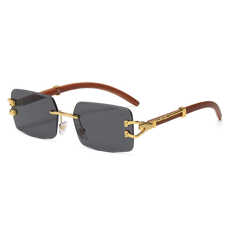 Rimless Leather Sunglasses