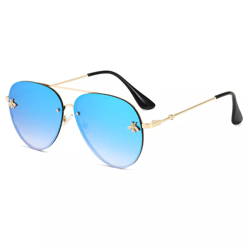 Bee Aviators Rimless Pilot Style Sun glasses Shades Men's Polarized Driving Sunglasses - Zuna Brand Eyewear