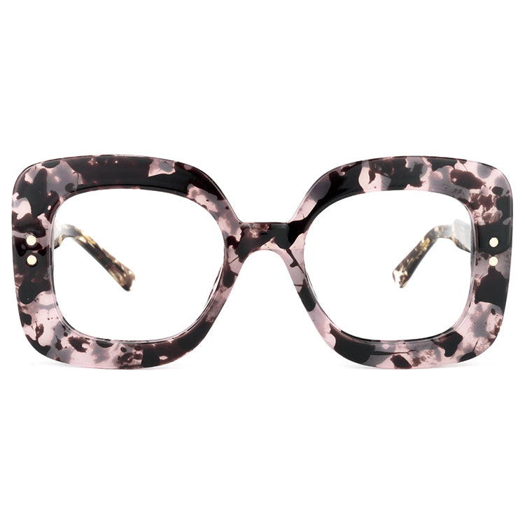 Retro Trendy Women Full Rim Plastic Square Wine Rectangle Optical Glasses Alexandra Thick Frame - Zuna Brand Eyewear