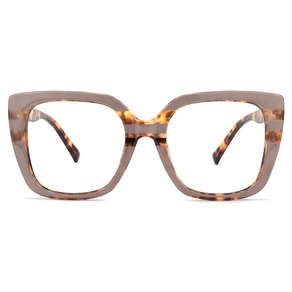 Stylish Oversized Square Glasses with Non-prescription Clear Lens Bria Eyewear for Women - Zuna Brand Eyewear