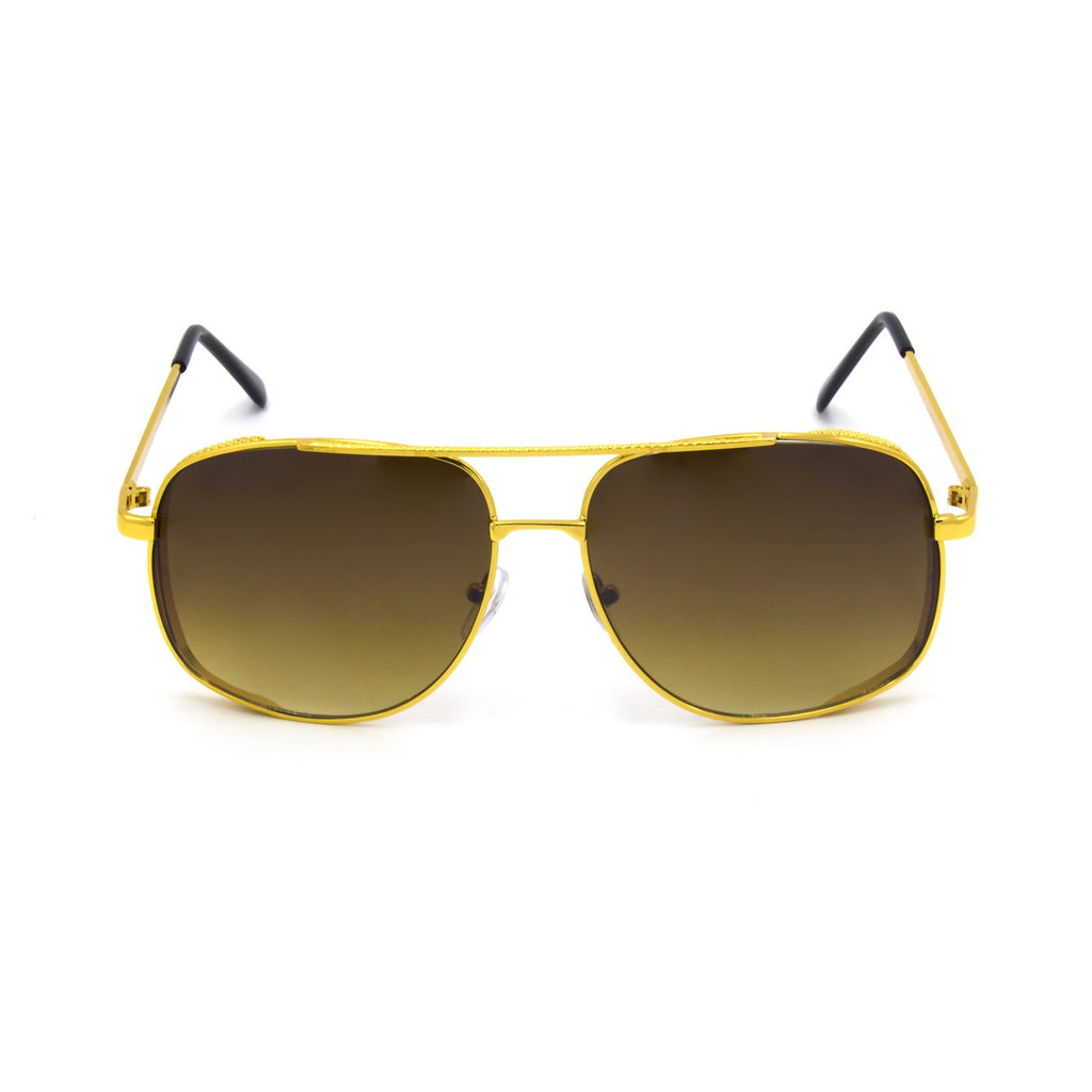 Square Aviator Sunglasses for Men and Women Fashion Metal Vintage Gradient Rontae Shades Sunglasses UV400 Protection - Zuna Brand Eyewear