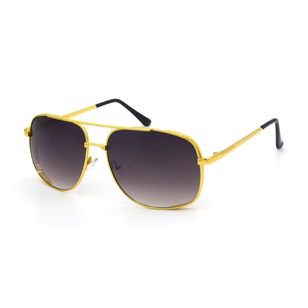 Square Aviator Sunglasses for Men and Women Fashion Metal Vintage Gradient Rontae Shades Sunglasses UV400 Protection - Zuna Brand Eyewear