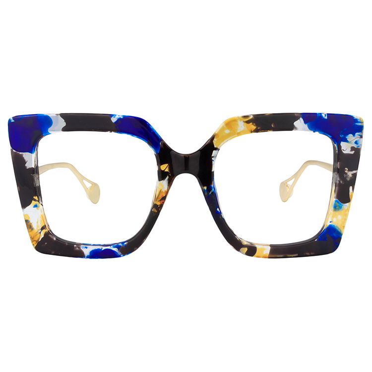 Stylish Thick Oversized Square Blue Light Blocking Tonya Glasses for W