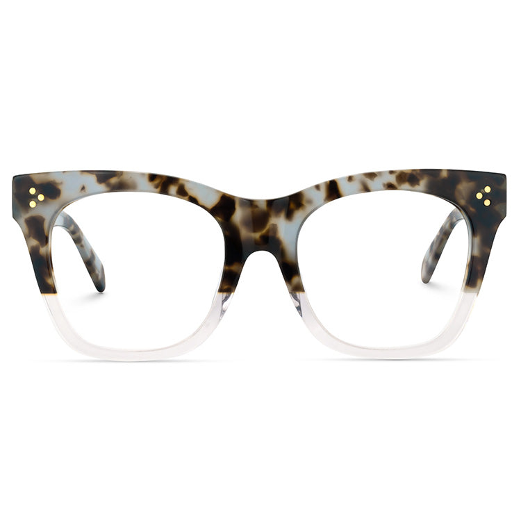 Blue Light Blocking Acetate Square Tortoise Desiree' Glasses - Zuna Brand Eyewear