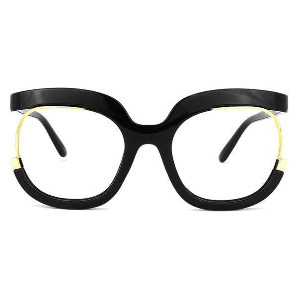 Miranda Blue Light Blocking Oversized Glasses Stylish Fake Round Eyeglasses for Women UV400 Protection Eyewear - Zuna Brand Eyewear