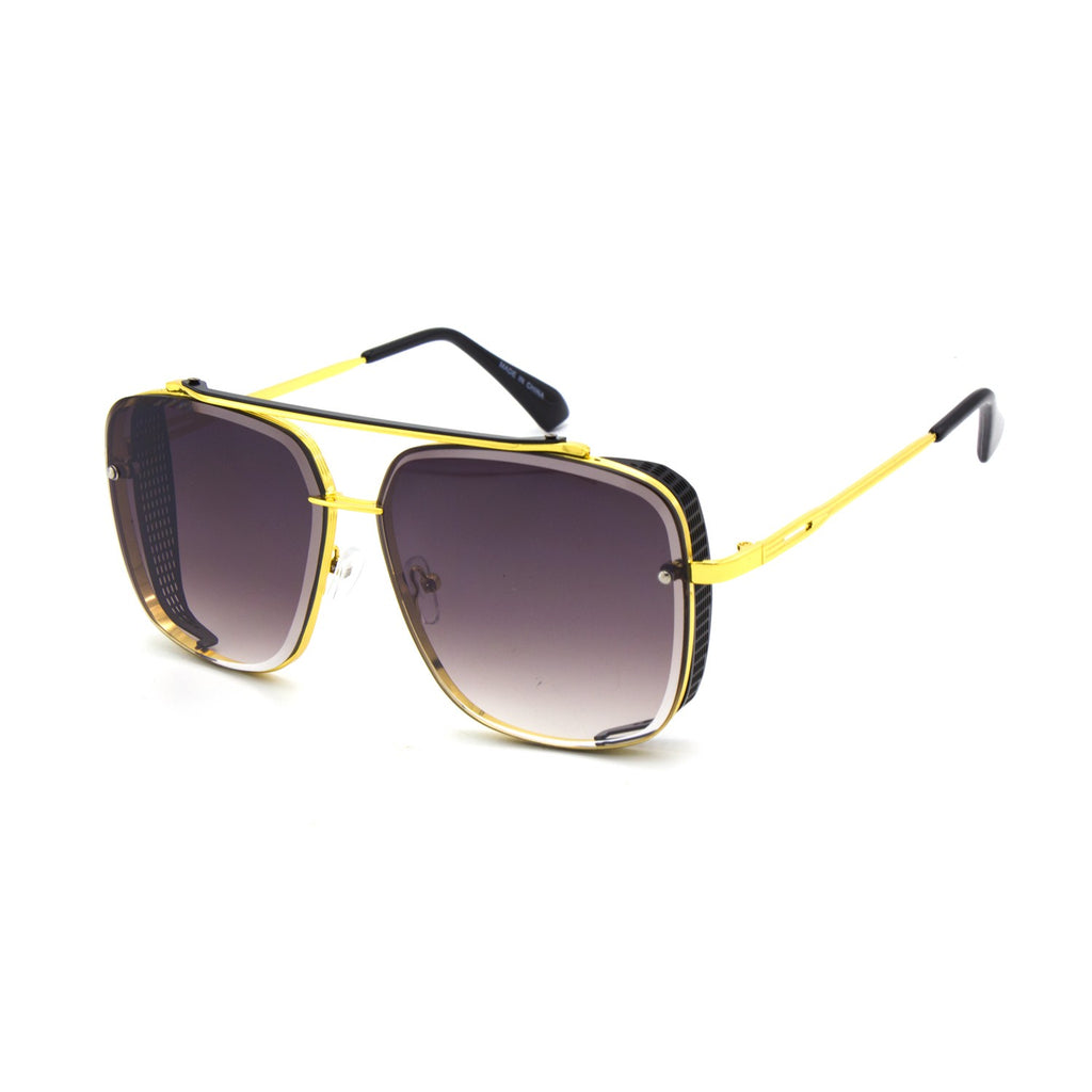 Square Aviator Sunglasses for Men and Women Fashion Metal Vintage Gradient Mike Shades Sunglasses UV400 Protection - Zuna Brand Eyewear