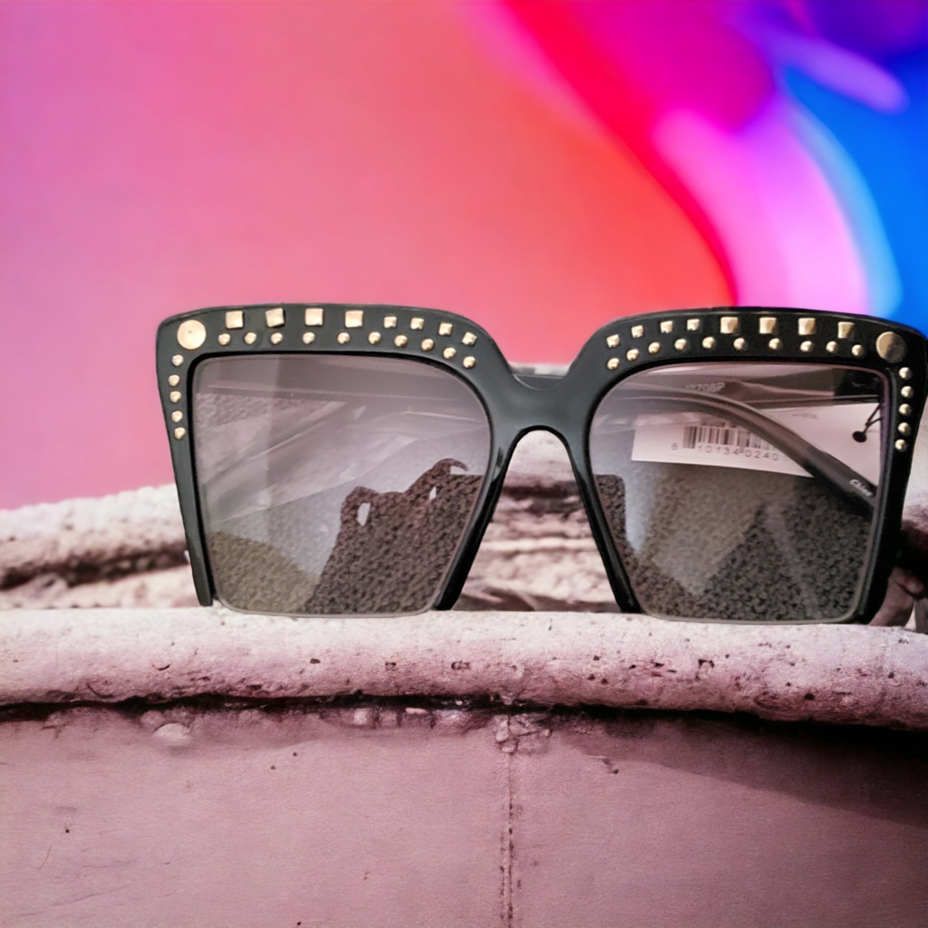 Studded Semi Rim Rivet Fashion Vintage Oversized Peppa Glasses - Zuna Brand Eyewear