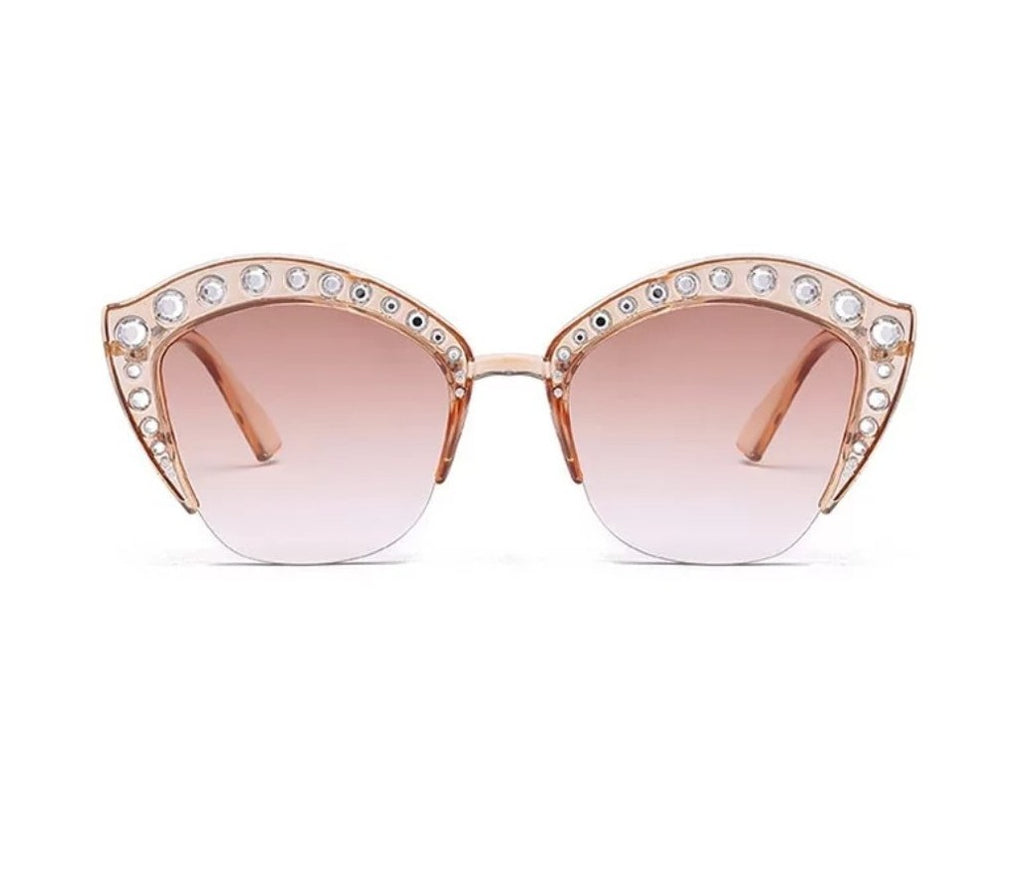 Vintage Classic Cateye Bling Pink Fashion Alexandria Sunglasses - Zuna Brand Eyewear