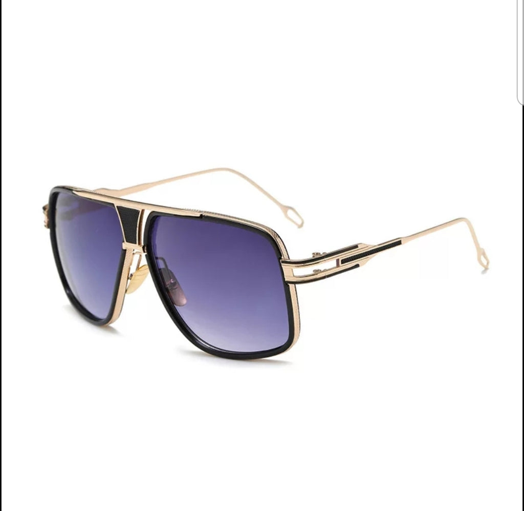 Square Aviator Sunglasses for Men and Women Fashion Metal Vintage Gradient OG Shades Sunglasses UV400 Protection - Zuna Brand Eyewear