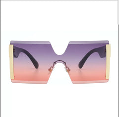 Trendy Square Rimless Sunglasses for Women Oversized  display picture 1