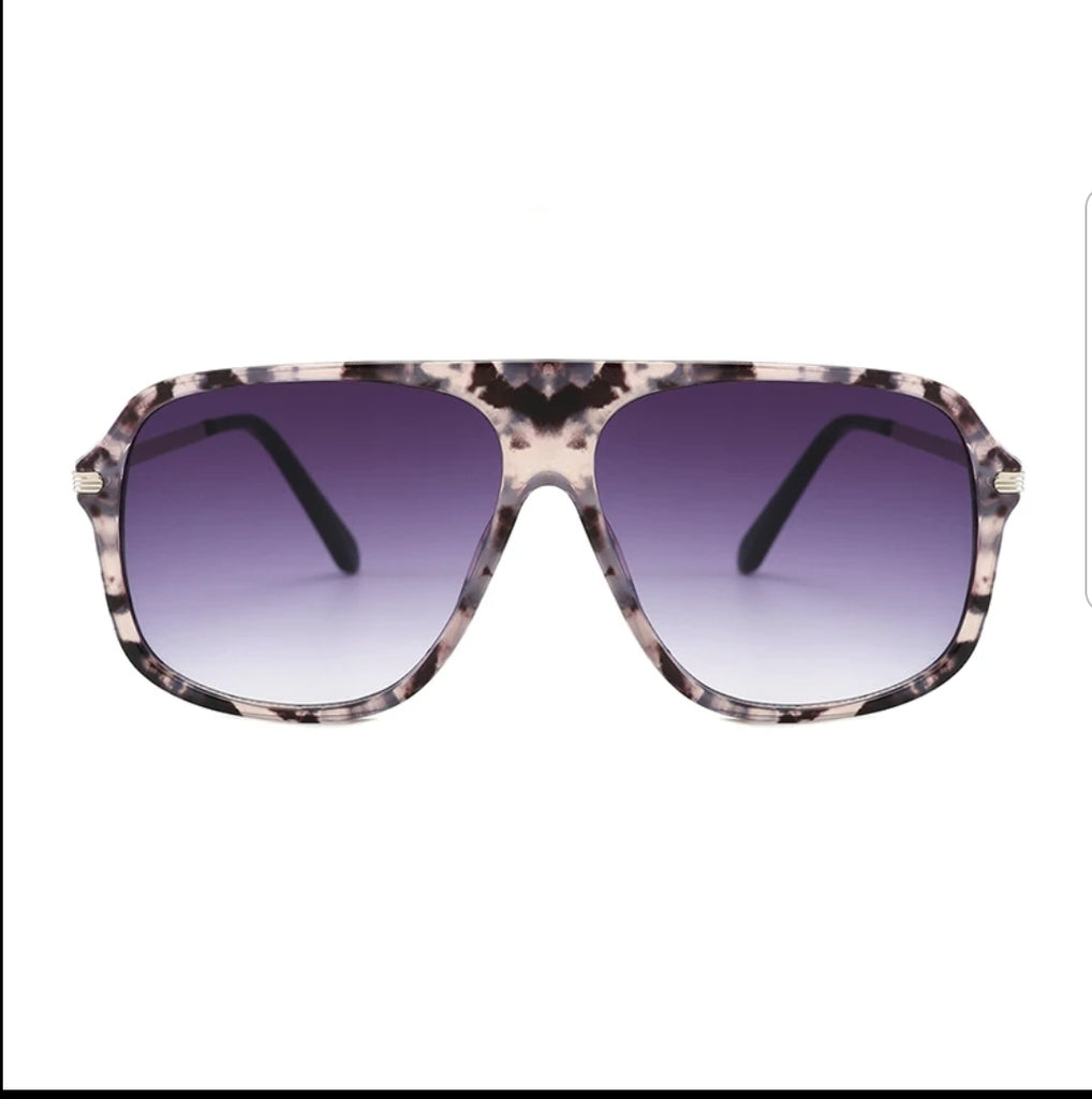 Retro Aviator Sunglasses for Women Men, Trendy Rectangle Womens Men's Hustla Shades Sunglasses - Zuna Brand Eyewear