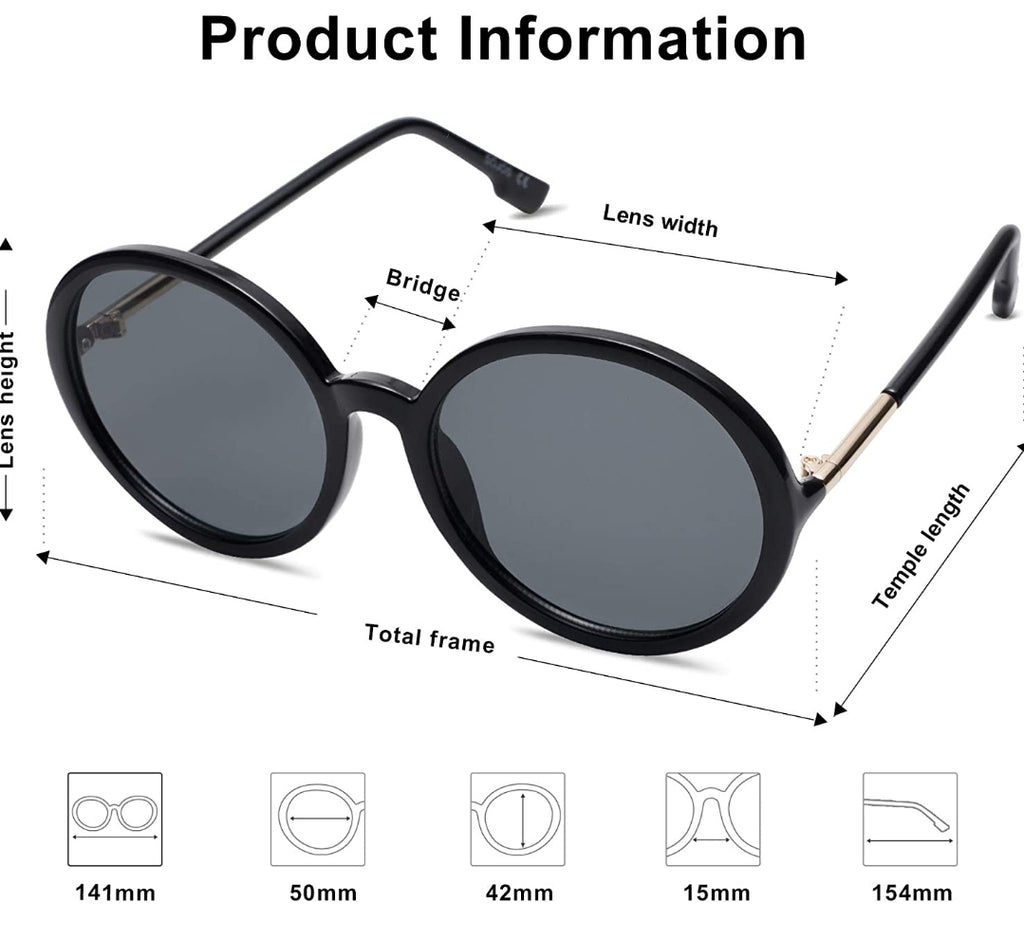 Vintage Round Glasses for Women Classic Retro Designer Style Brandy Fa