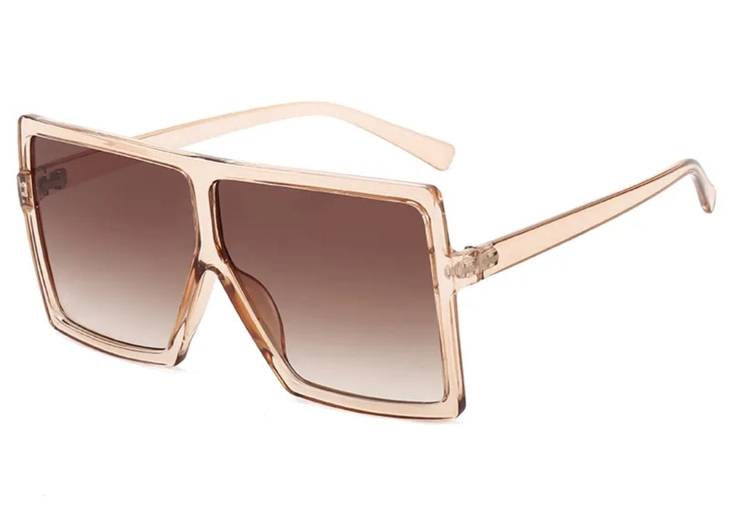 Square Oversized Sunglasses for Women Men Flat Top Fashion Xandi Shades - Zuna Brand Eyewear