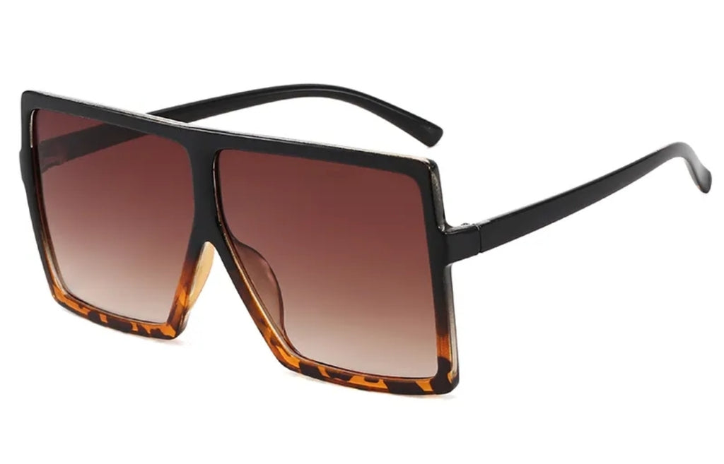 Square Oversized Sunglasses for Women Men Flat Top Fashion Xandi Shades - Zuna Brand Eyewear