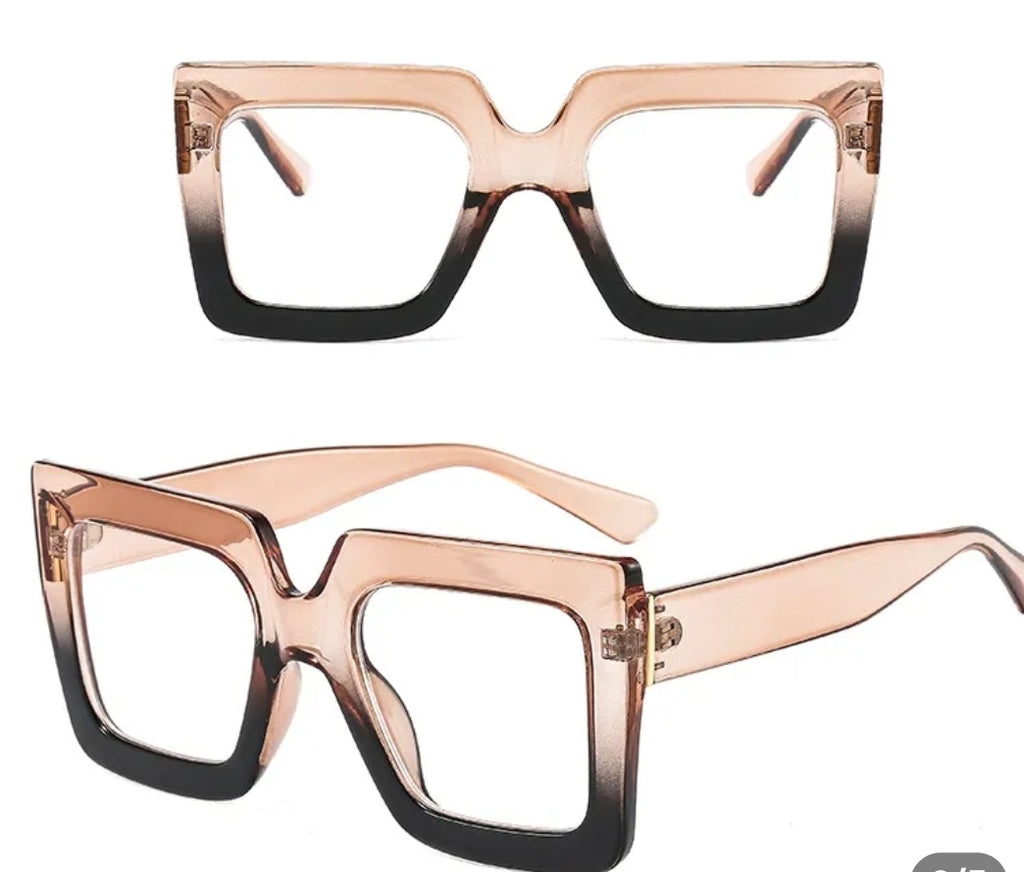Stylish Thick Oversized Square Tawny Eyeglasses for Women - Zuna Brand Eyewear