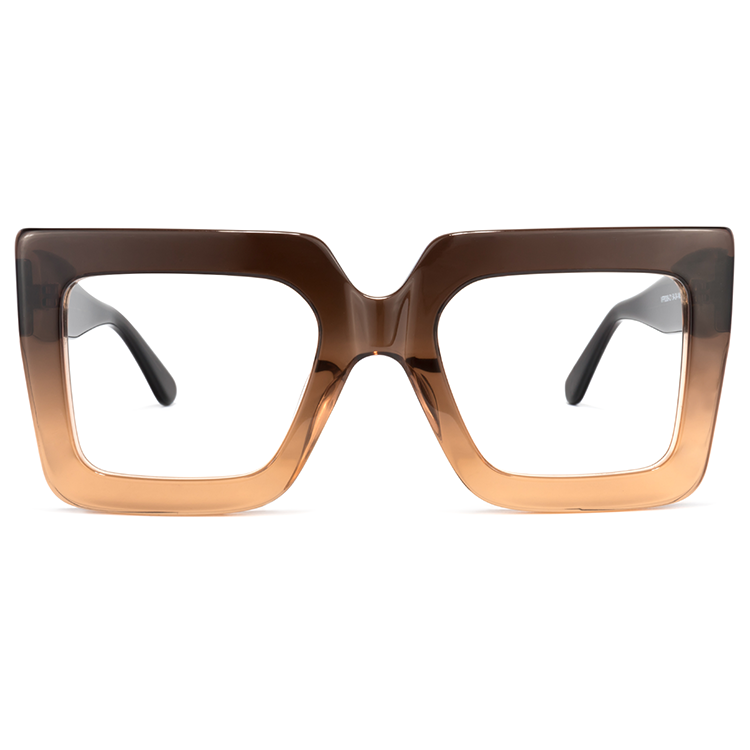 Stylish Thick Oversized Square Tawny Eyeglasses for Women