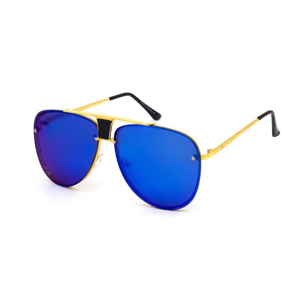 Men Oversize Classic Black Shades Goggle Retro Gold Alloy Frame Isaac Sunglasses - Zuna Brand Eyewear